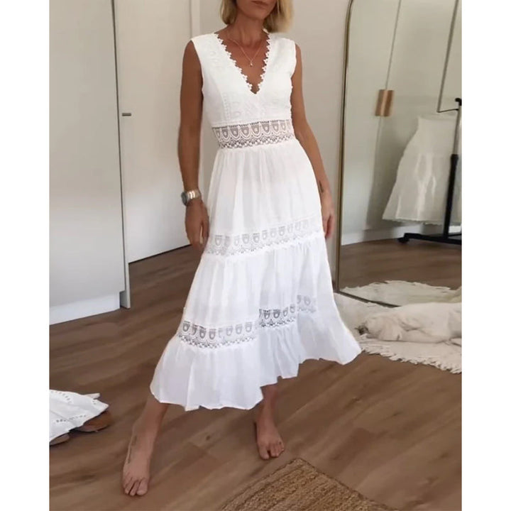 Agnes™ - Robe en dentelle de vacances avec décolleté en V