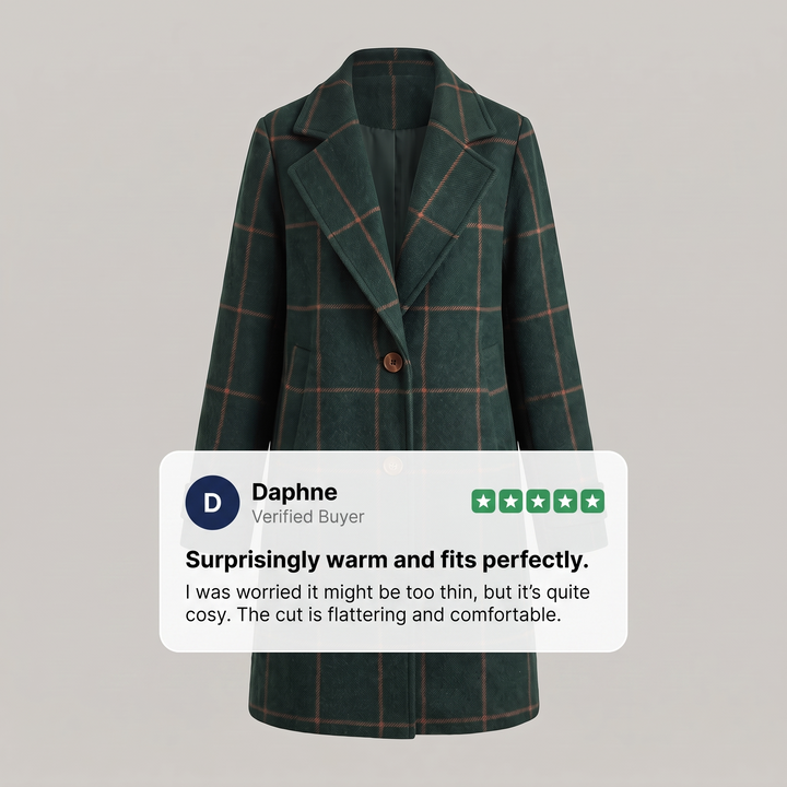 Margaux™ | MANTEAU À CARREAUX CORALIE