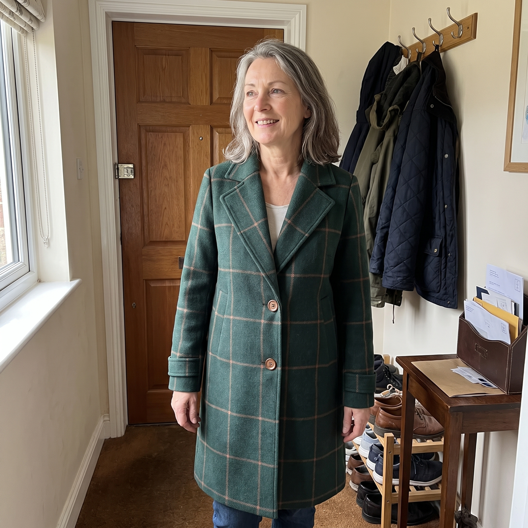 Margaux™ | MANTEAU À CARREAUX CORALIE