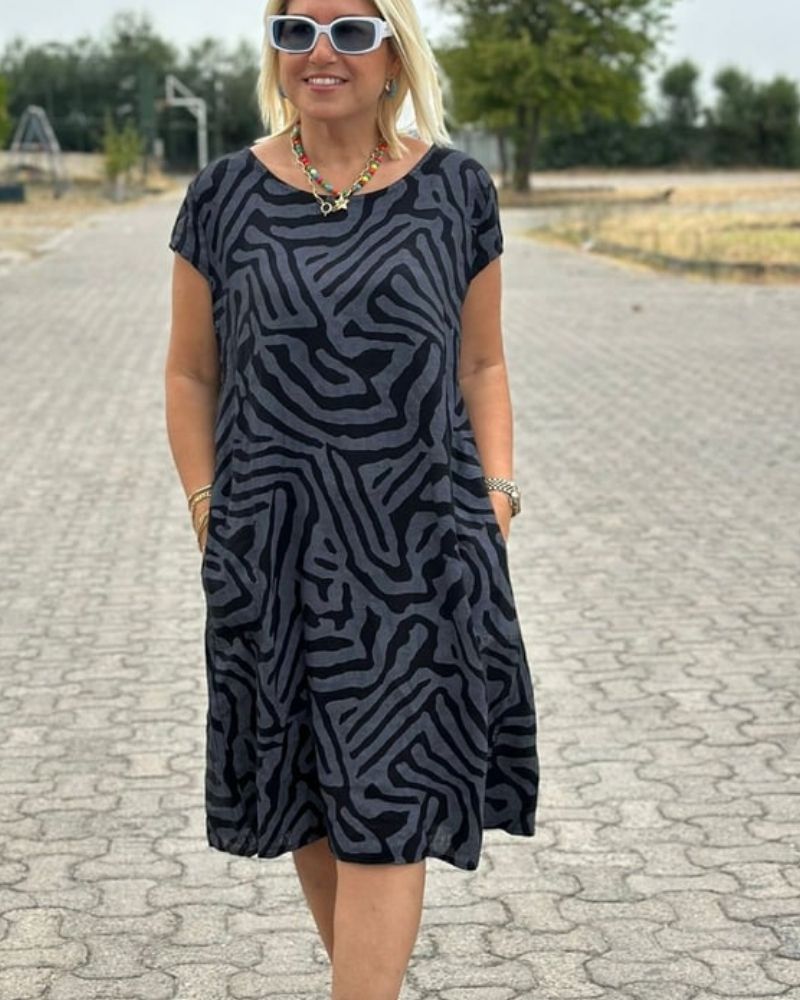 Claudia™ | Robe d'été à encolure ronde et bel imprimé