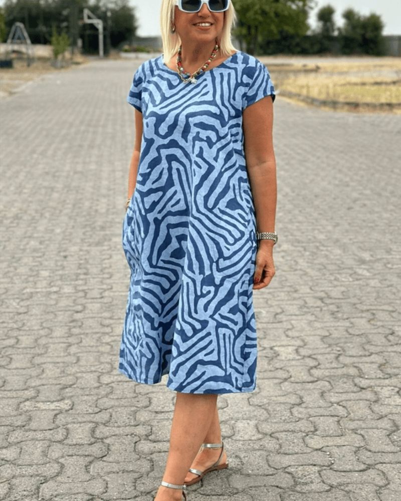 Claudia™ | Robe d'été à encolure ronde et bel imprimé