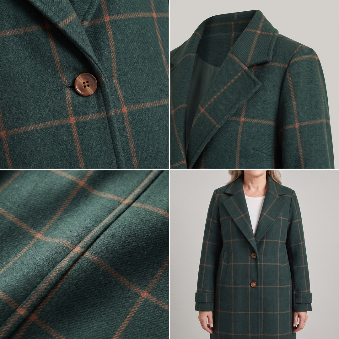 Margaux™ | MANTEAU À CARREAUX CORALIE