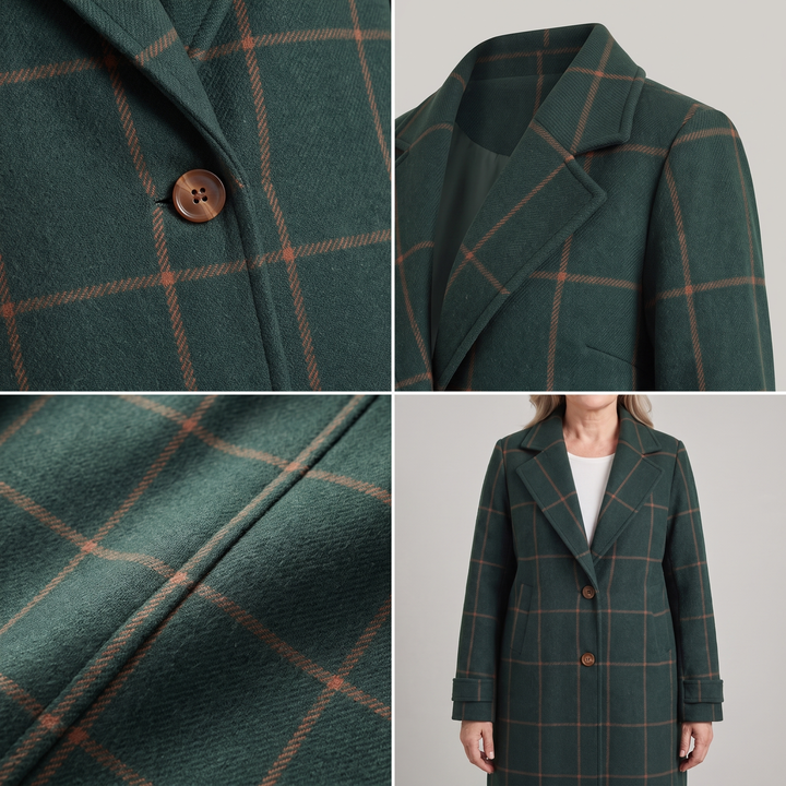 Margaux™ | MANTEAU À CARREAUX CORALIE