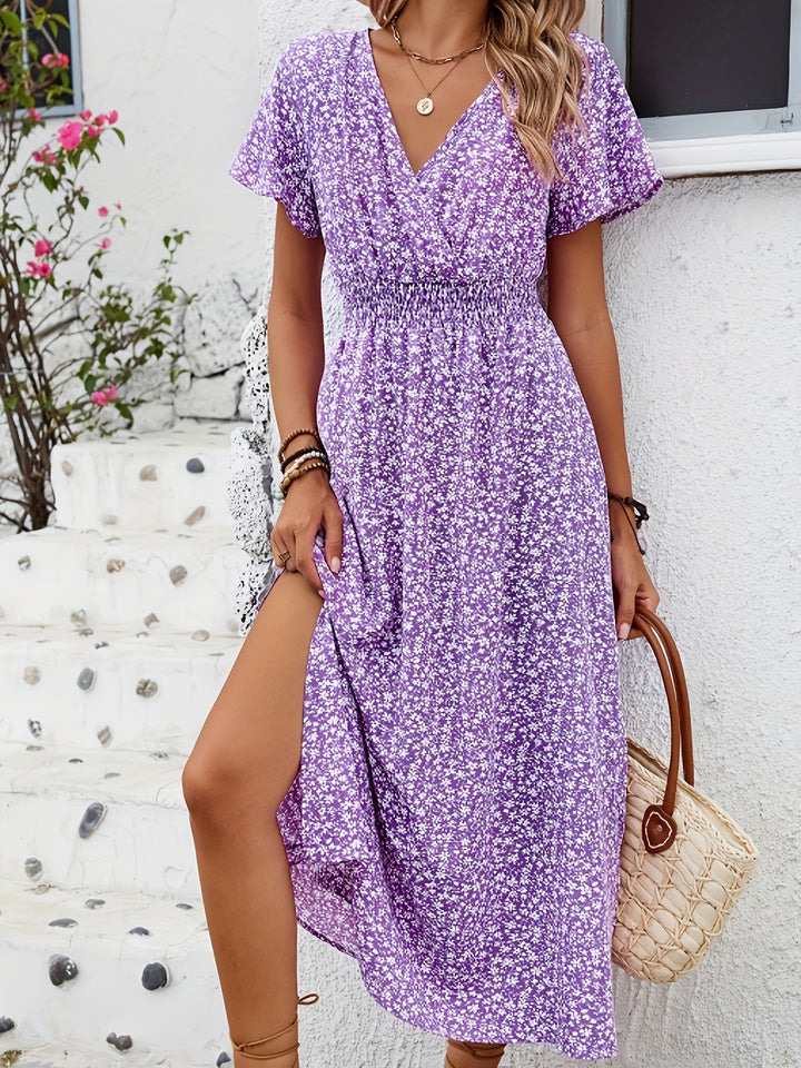 Betty™ | Robe Maxi Imprimé Floral à Col V