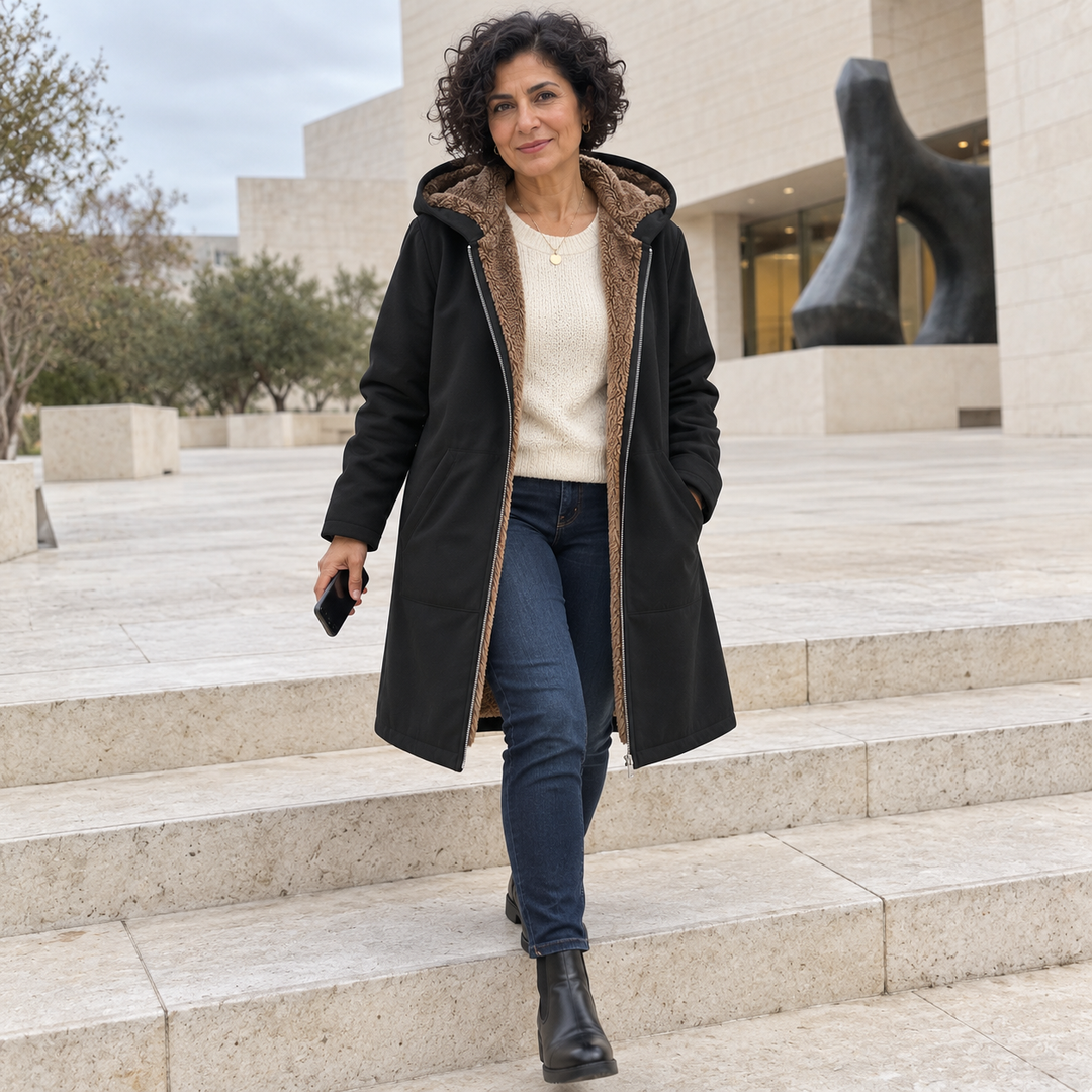 Louise™ | Manteau à capuchon doublé de sherpa douillet
