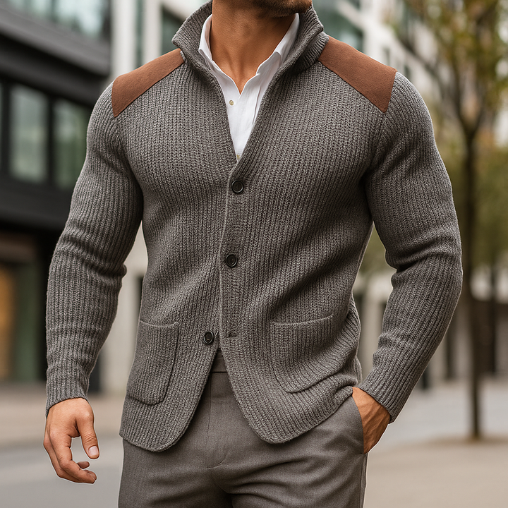 Arthur™ | Gilet tricoté avec accents en suède