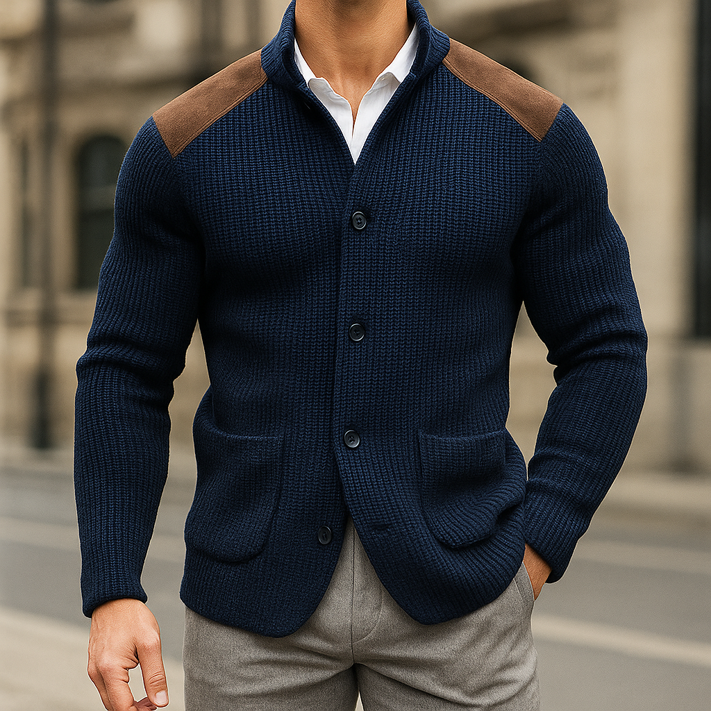 Arthur™ | Gilet tricoté avec accents en suède