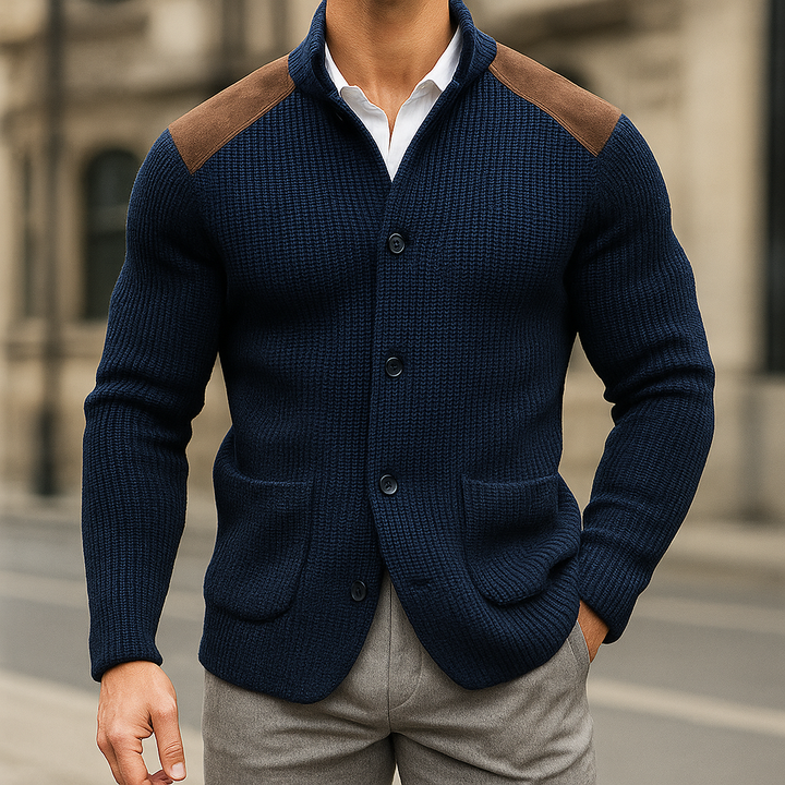 Arthur™ | Gilet tricoté avec accents en suède