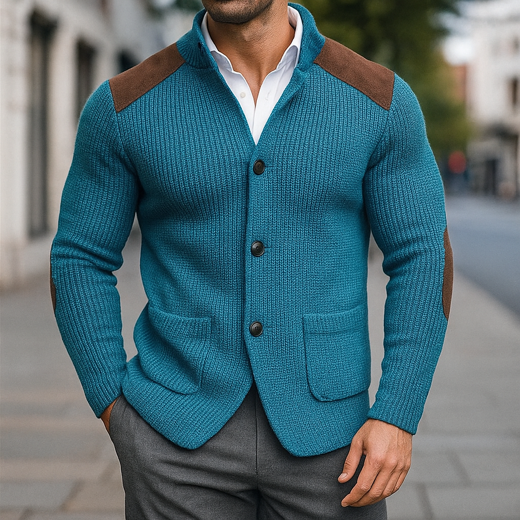Arthur™ | Gilet tricoté avec accents en suède