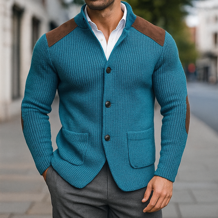 Arthur™ | Gilet tricoté avec accents en suède
