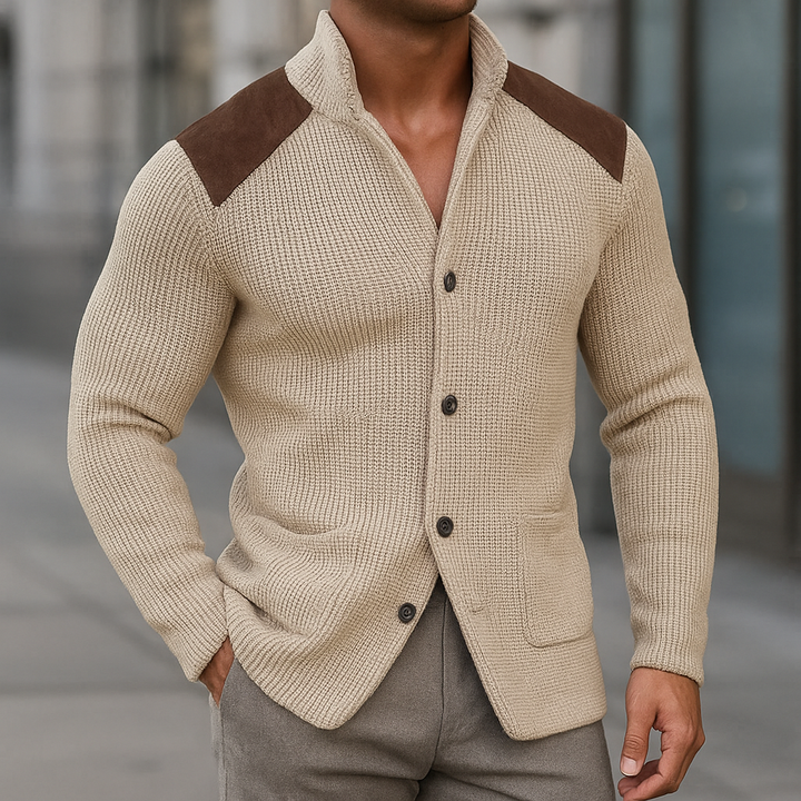 Arthur™ | Gilet tricoté avec accents en suède