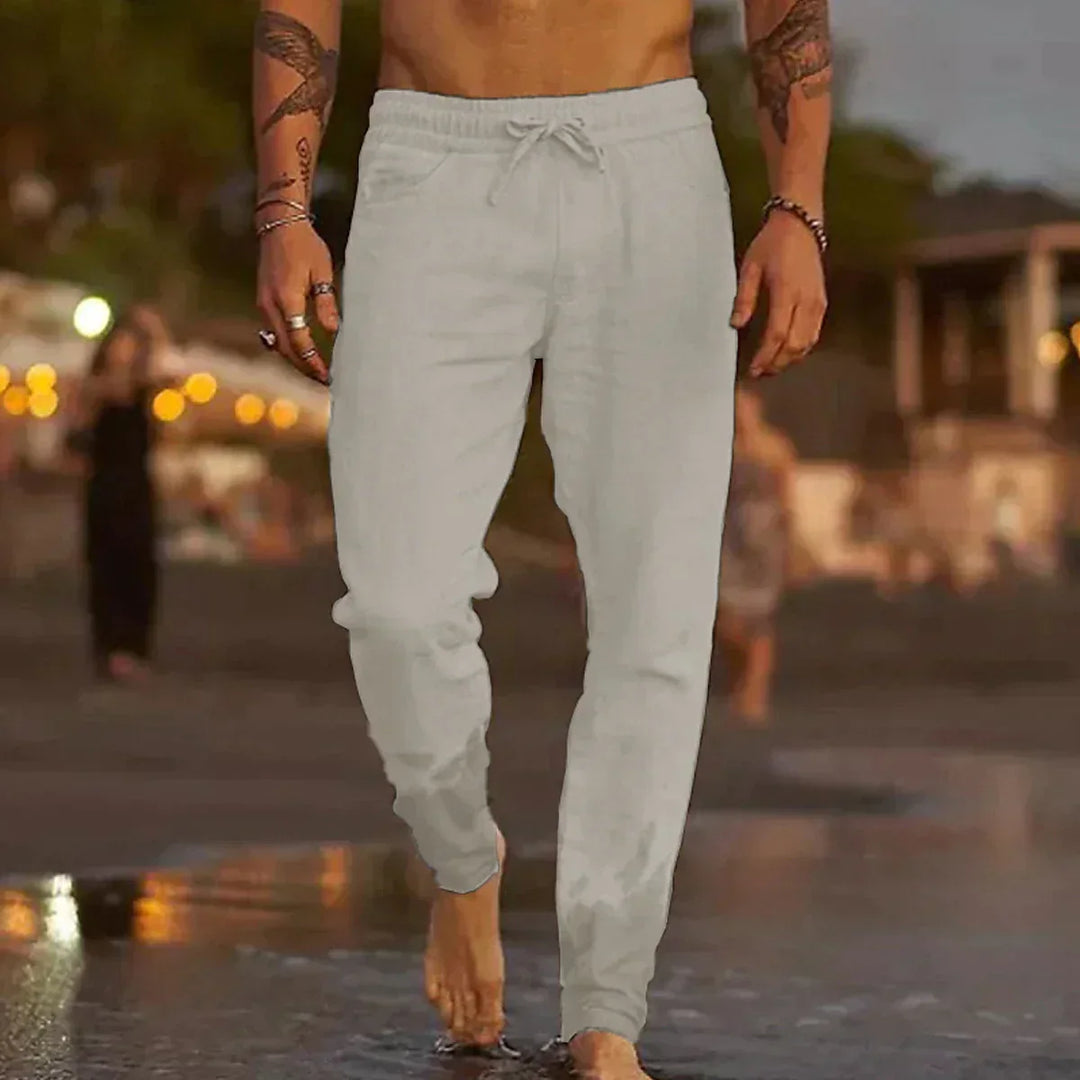David | Pantalons de Plage en Lin