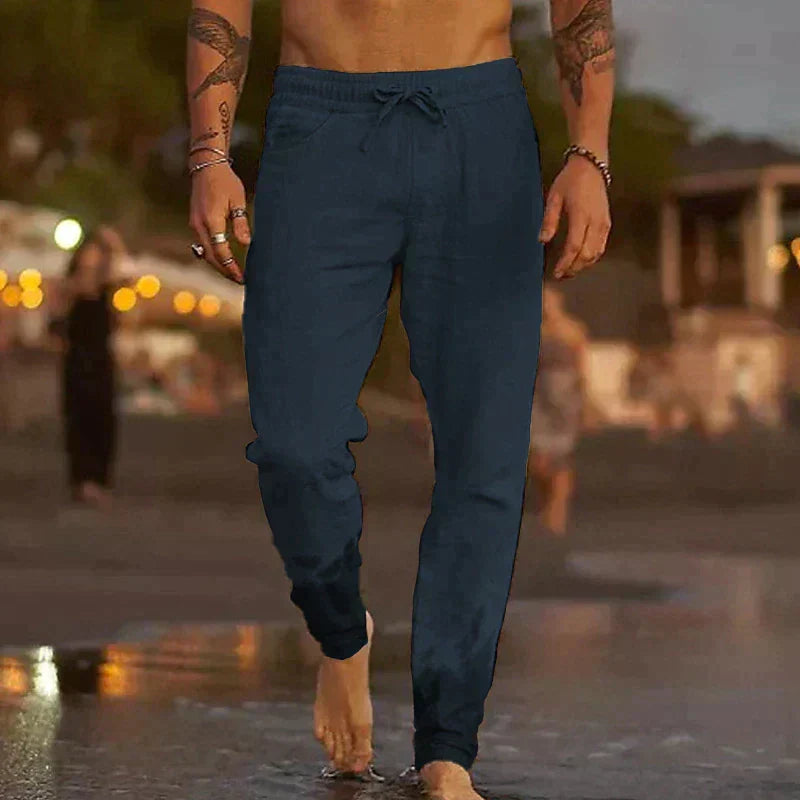 David | Pantalons de Plage en Lin