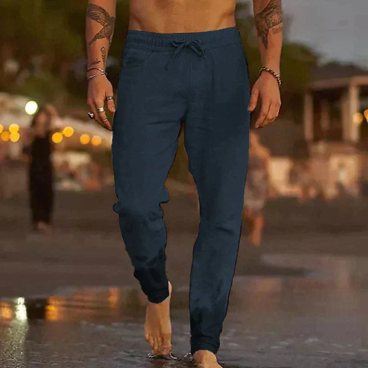 David | Pantalons de Plage en Lin