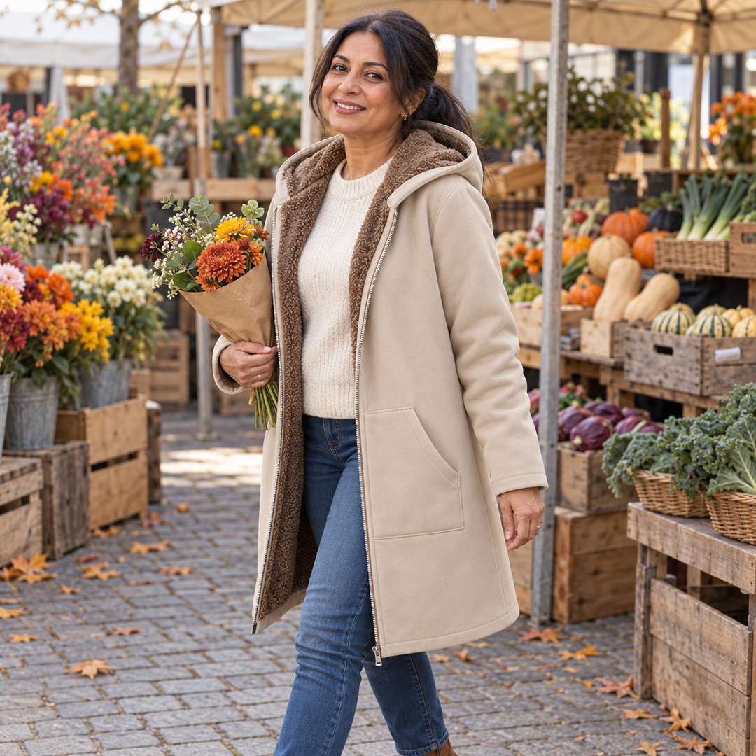 Louise™ | Manteau à capuchon doublé de sherpa douillet