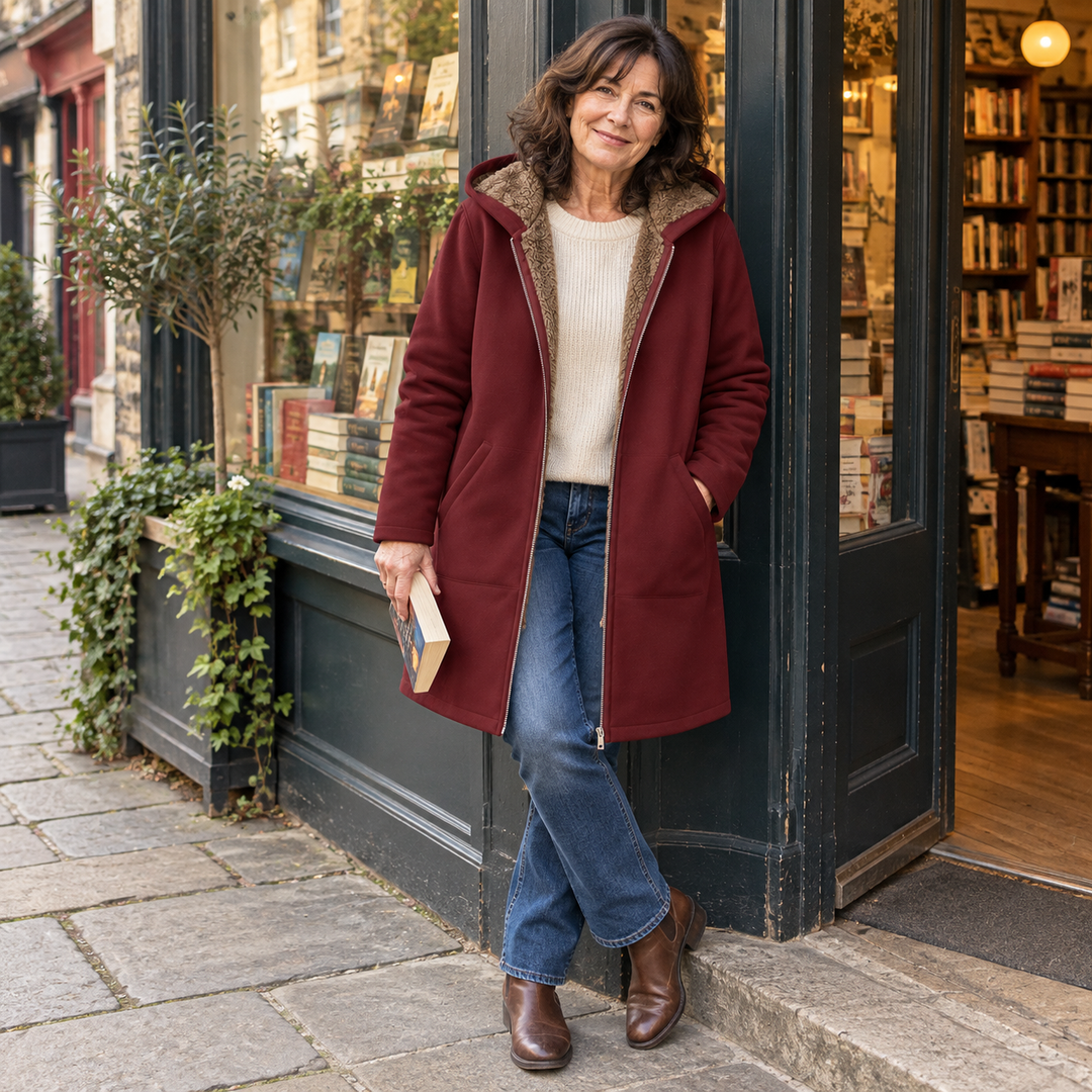 Louise™ | Manteau à capuchon doublé de sherpa douillet
