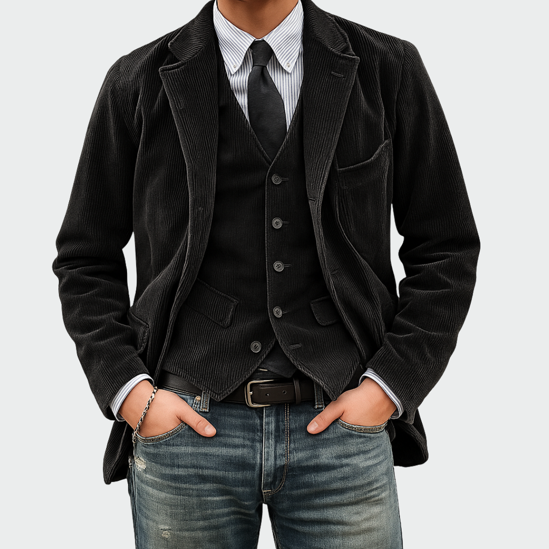 Pierre | Blazer Élégant pour Hommes avec Gilet pour Occasions Formelles
