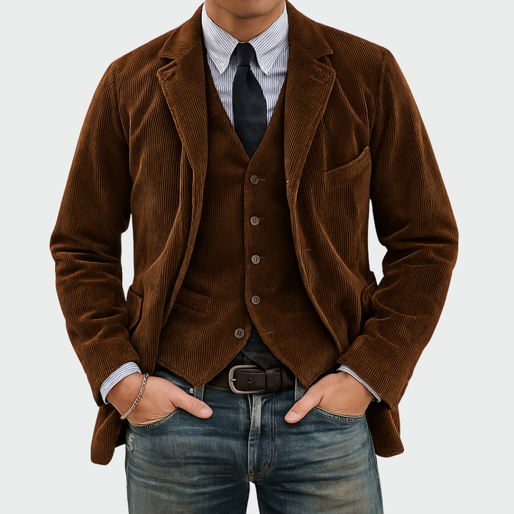 Pierre | Blazer Élégant pour Hommes avec Gilet pour Occasions Formelles