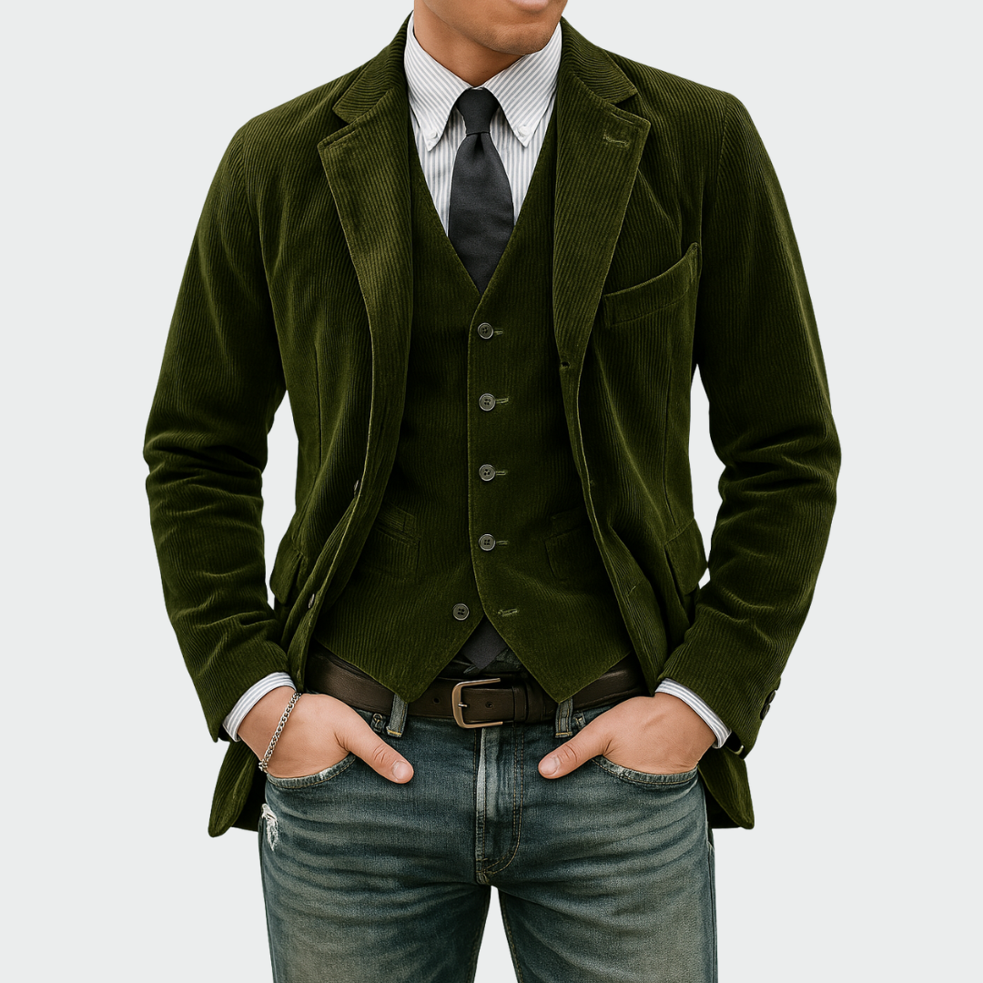 Pierre | Blazer Élégant pour Hommes avec Gilet pour Occasions Formelles