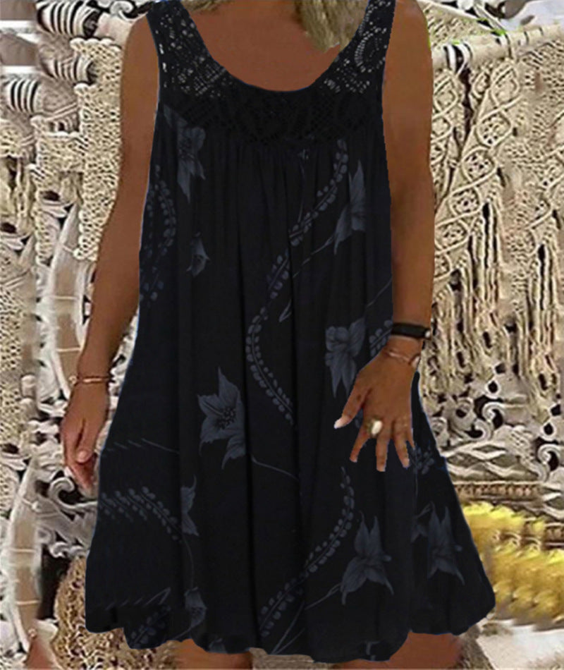 Brenda | Robe sans manches à imprimé floral