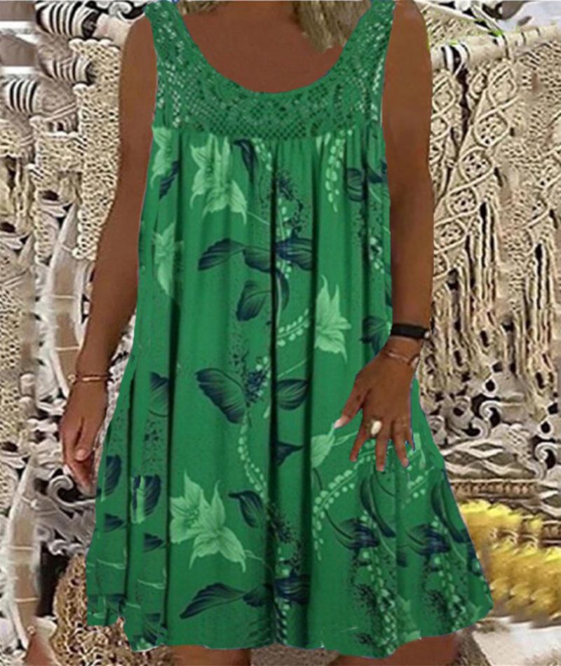 Brenda | Robe sans manches à imprimé floral