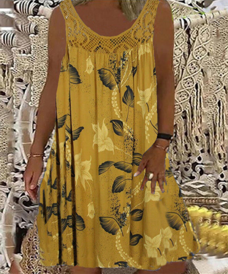 Brenda | Robe sans manches à imprimé floral
