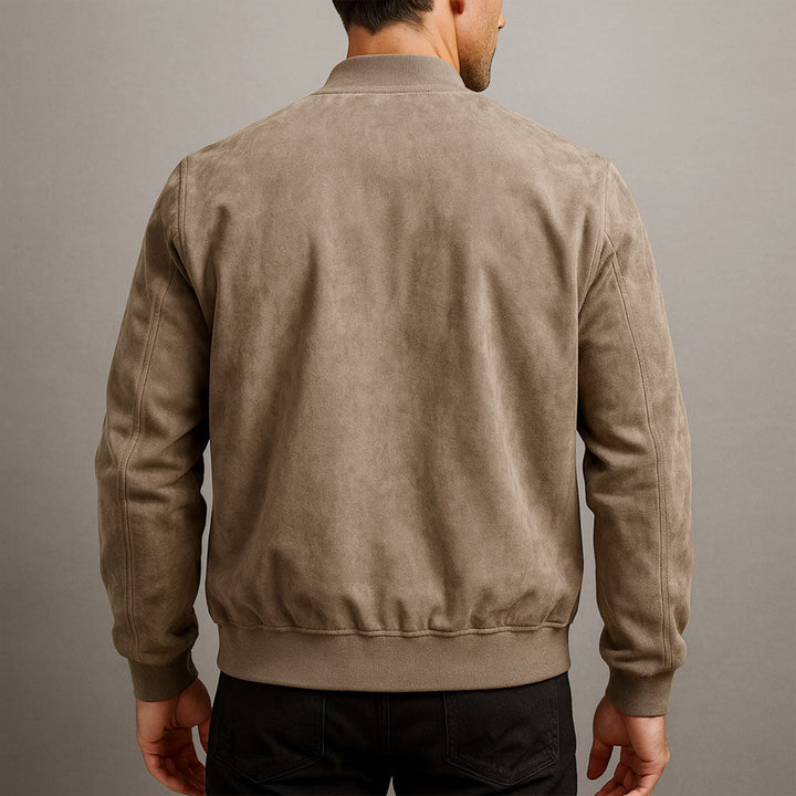 François™ | Blouson en suédine pour homme avec fermeture zippée et col montant classique