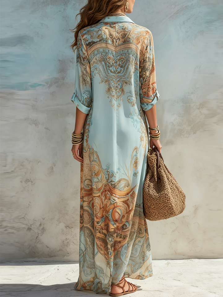 Lisette | Robe Chemisier Méditerranéenne