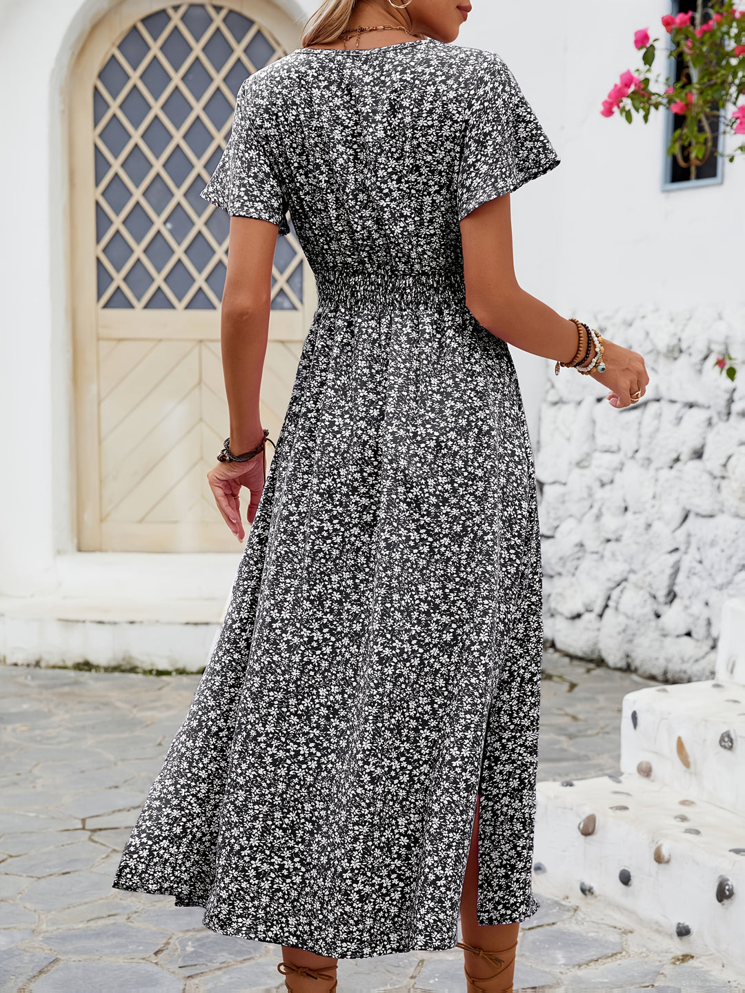 Betty™ | Robe Maxi Imprimé Floral à Col V