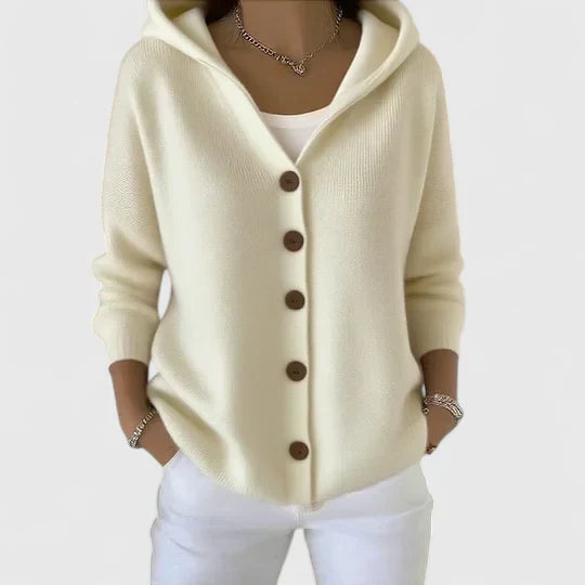 Agathe™ | Gilet à capuchon et boutons
