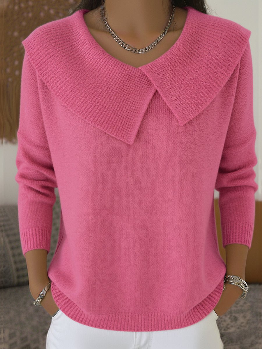 Lisette | Pull chaud avec un col asymétrique doux pour femmes