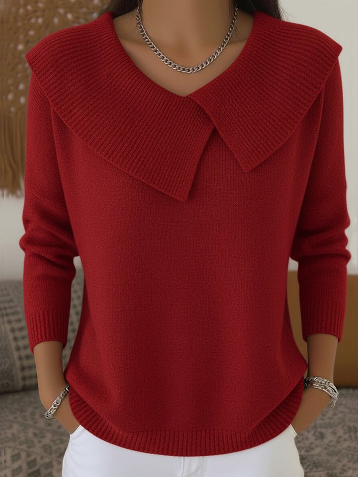 Lisette | Pull chaud avec un col asymétrique doux pour femmes