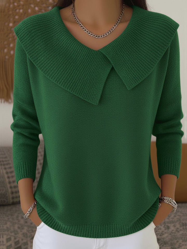 Lisette | Pull chaud avec un col asymétrique doux pour femmes