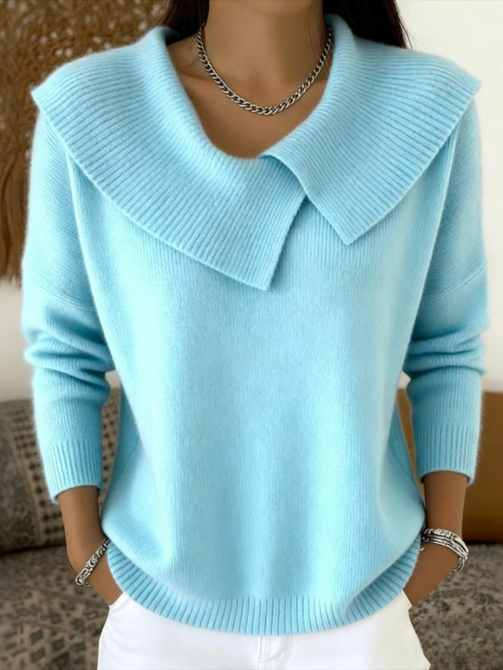Lisette | Pull chaud avec un col asymétrique doux pour femmes