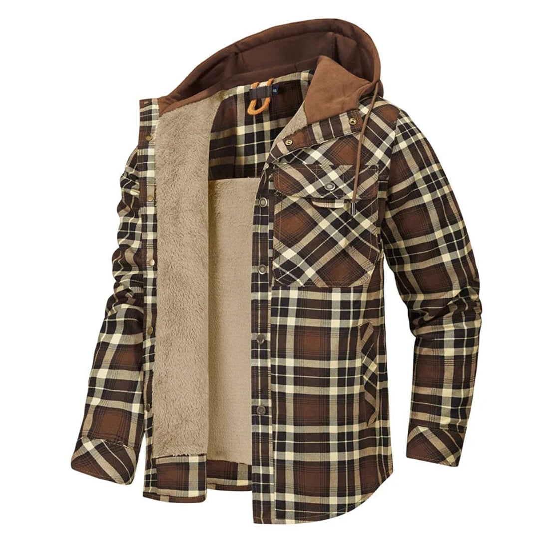 Christophe™ | Manteau en Flanelle doublé de Sherpa avec Capuchon pour Homme
