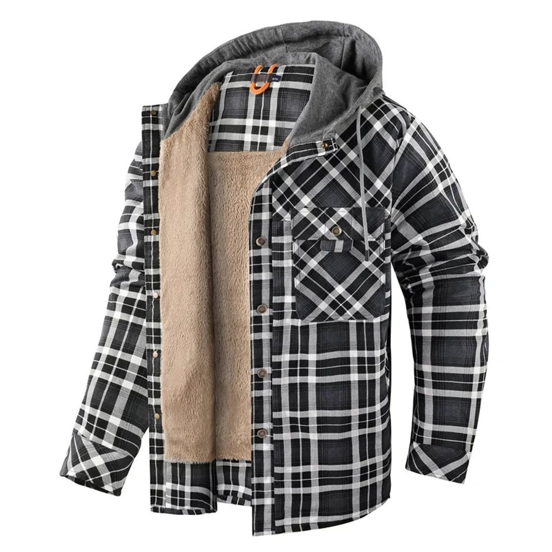 Christophe™ | Manteau en Flanelle doublé de Sherpa avec Capuchon pour Homme