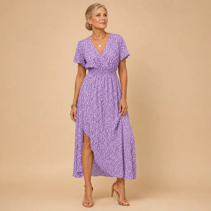 Betty™ | Robe Maxi Imprimé Floral à Col V