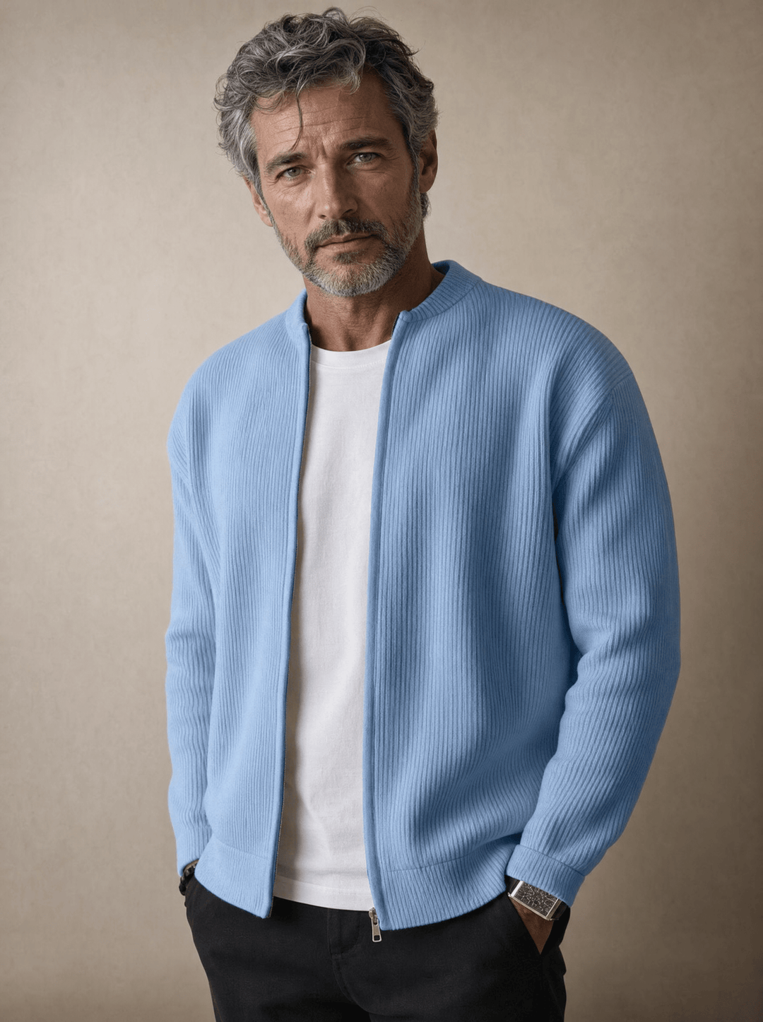 Xavier™ | Cardigan Zippé Côtelé André Ferran