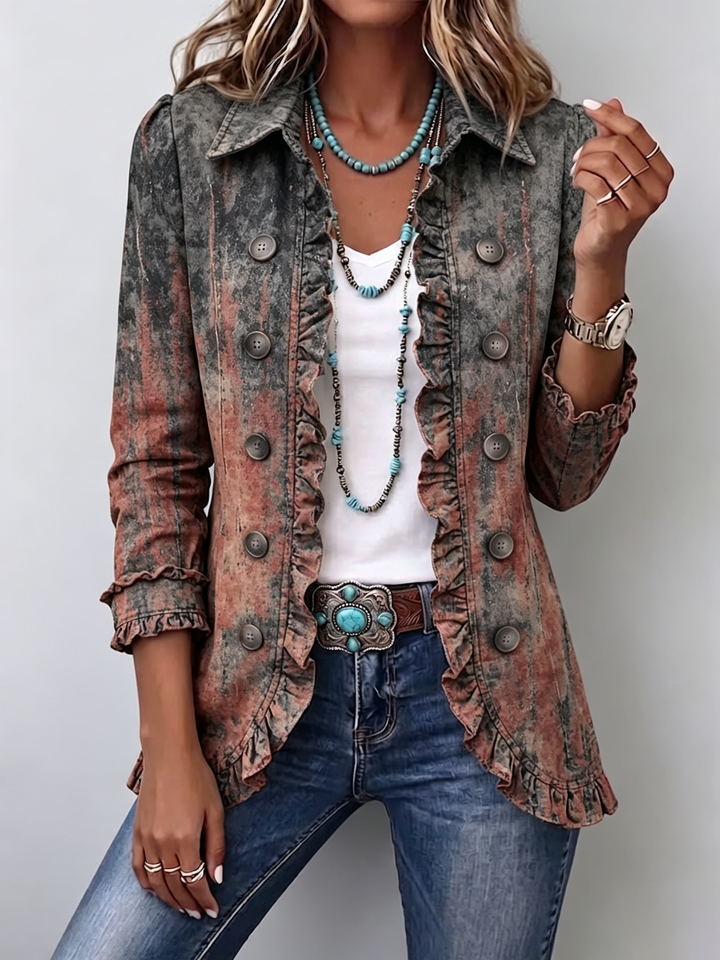 Julie™ | Veste Texturée Dégradée avec Volants