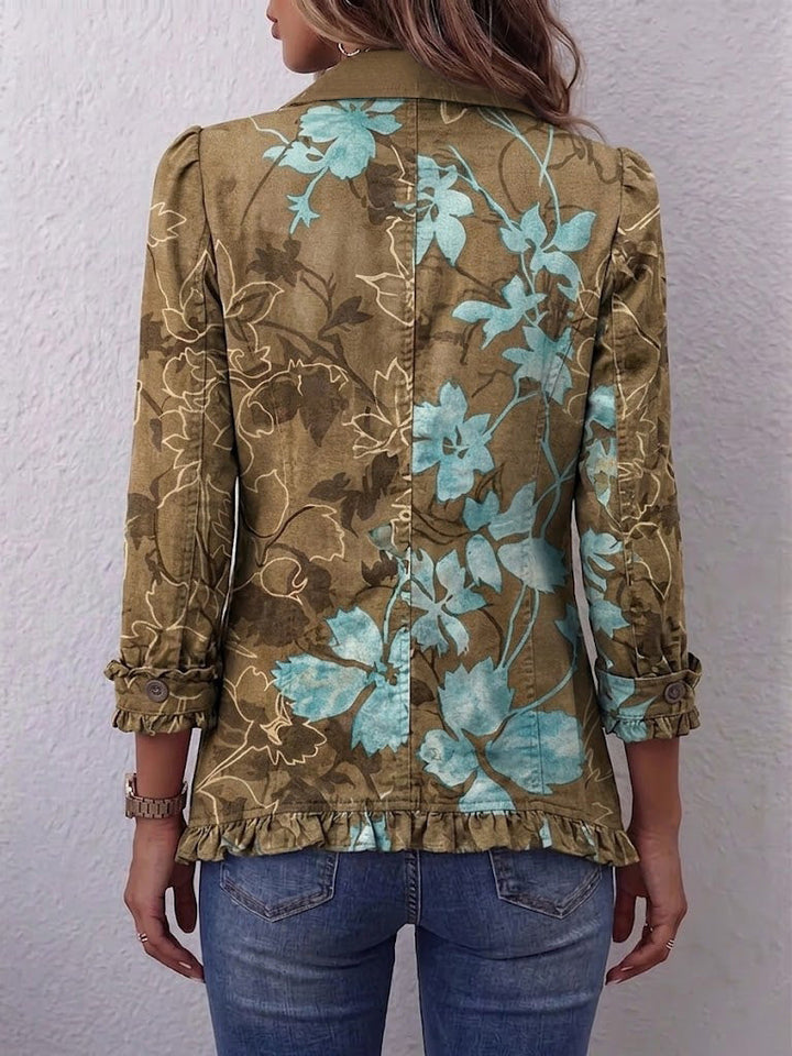 Nathalie™ | Veste Florale Dégradée avec Volants