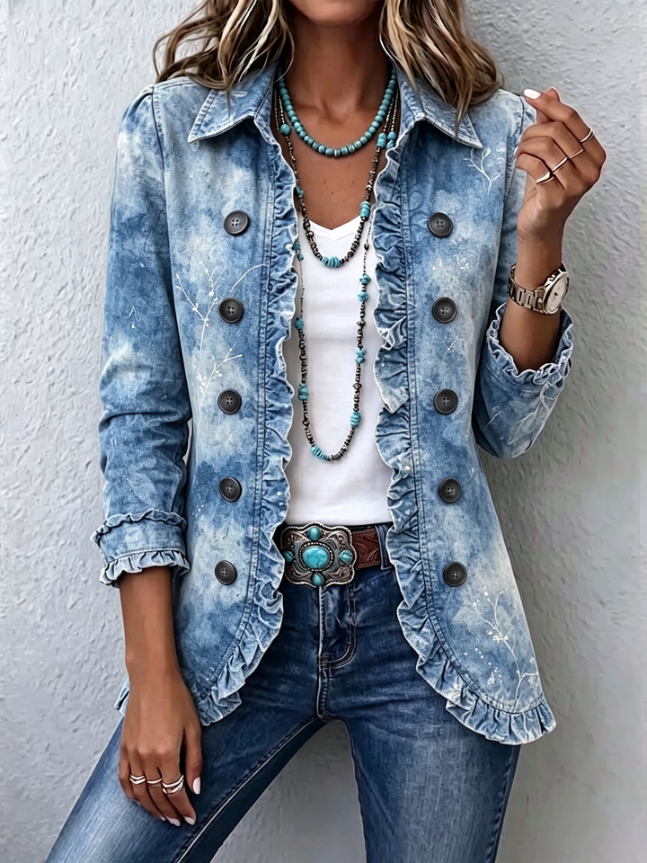 Camille™ | Veste Botanique Dégradée avec Volants