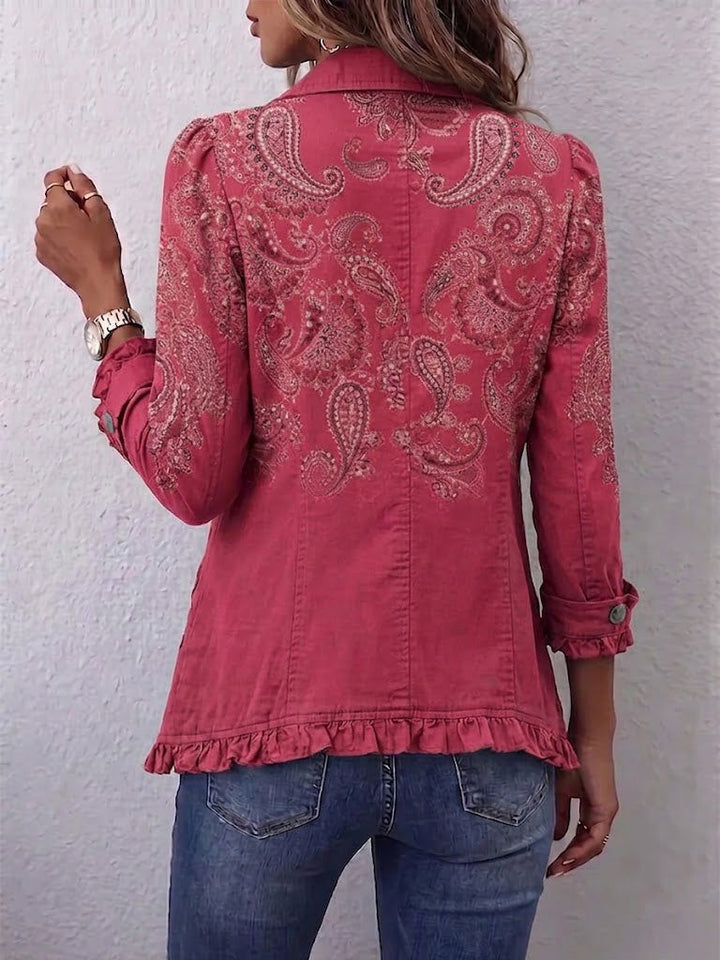 Juliette™ | Veste en Cachemire Rose avec Volants