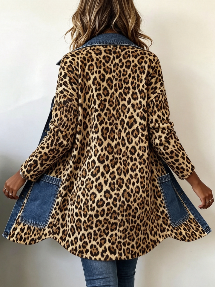 Mathilde™ | Veste Longue en Léopard avec Jean
