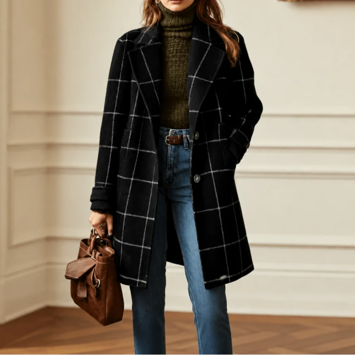 Margaux™ | MANTEAU À CARREAUX CORALIE